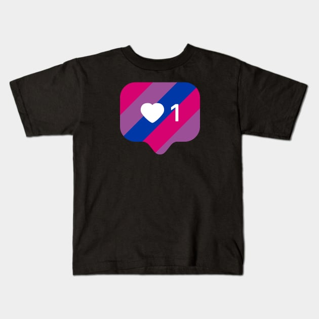 Instagram Heart Notification - Bisexual Flag Kids T-Shirt by socialdilemma